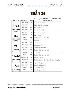 Giáo án lớp 1 tuần 34 - Trường tiểu học Phan Chu Trinh