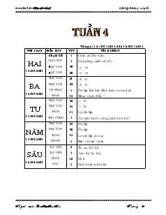Giáo án lớp 1 tuần 4 - Trường tiểu học Phan Chu Trinh