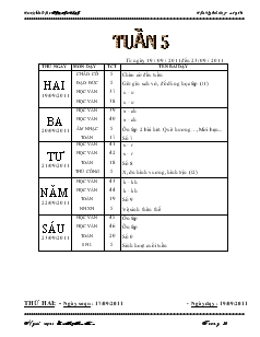 Giáo án lớp 1 tuần 5, 6 - Trường tiểu học Phan Chu Trinh