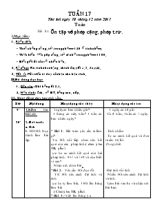 Giáo án lớp 2 tuần 17 chuẩn