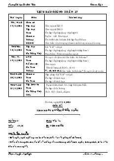 Giáo án Lớp 2 tuần 17 - Trường Tiểu học Lê Minh Châu