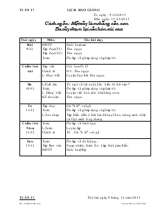 Giáo án lớp 2 tuần 17 - Trường Tiểu học Trần Tống