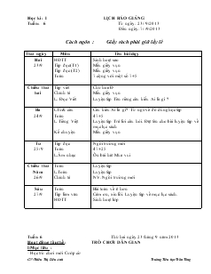 Giáo án lớp 2 tuần 6 - Trường Tiểu học Trần Tống
