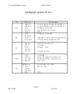 Giáo án lớp 2 tuần từ 1 đến 4