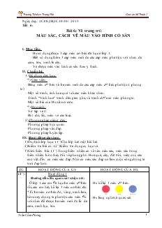 Giáo án Mĩ thuật 2 bài 6: Vẽ trang trí: màu sắc, cách vẽ màu vào hình có sẵn