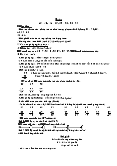 Giáo án Toán 2: 65 – 38 ; 46 – 17 ; 57 – 28 ; 78 - 29