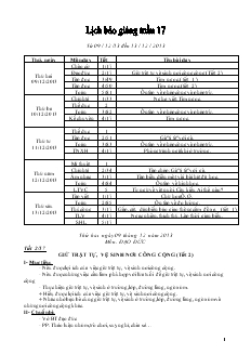 Giáo án tuần 17 dạy khối 2