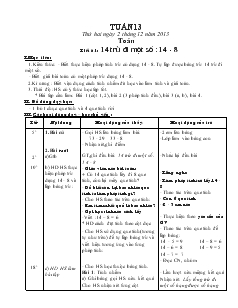 Giáo án tuần thứ 13 lớp 2