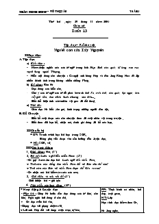 Giáo án lớp 3 - Tuần 13 môn Tập đọc – Kể chuyện