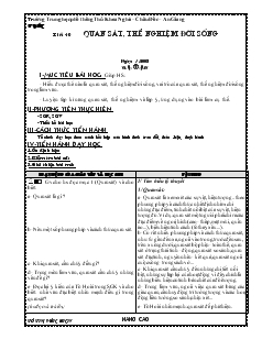 Giáo án Ngữ văn 10 Tiết 40- Quan sát, thể nghiệm đời sống