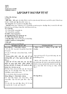 Giáo án Ngữ văn 10 Tuần 5 tiết 13- Lập dàn ý bài văn tự sự