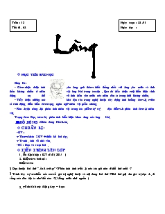 Giáo án Ngữ văn 9 - Tuần 13 - Tiết 61, 62: Làng