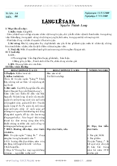 Giáo án Ngữ văn 9 - Tuần 14 - Tiết 66, 67, 68, 69, 70