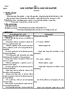 Giáo án Ngữ văn 9 - Tuần 4 - Bài 4 - Tiết 19: Cách dẫn trực tiếp và cách dẫn gián tiếp