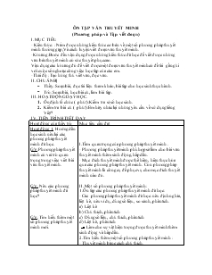 Giáo án Ngữ văn lớp 10 Ôn tập văn thuyết minh (phương pháp và tập viết đoạn)