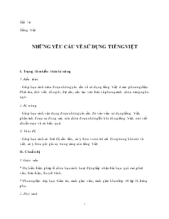 Giáo án Ngữ văn lớp 10 Tiết 76 Tiếng việt- Những yêu cầu về sử dụng tiếng việt