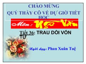 Bài giảng Ngữ văn - Tiết 36: Trau dồi vốn từ