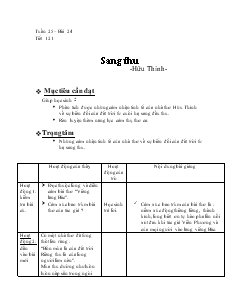 Giáo án môn Ngữ văn lớp 9 - Tiết 121: Sang thu -Hữu Thỉnh-