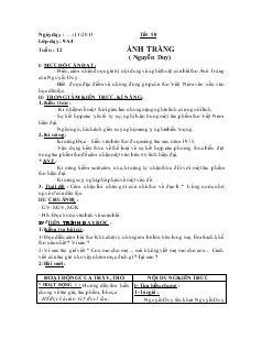 Giáo án môn Ngữ văn lớp 9 - Tuần 12 - Tiết 58: Ánh trăng (Nguyễn Duy)