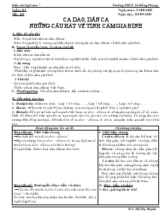 Giáo án Ngữ văn 7 - Trường THCS Lê Hồng Phong - Tiết 09: Ca dao, dân ca những câu hát về tình cảm gia đình