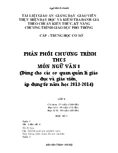 Giáo án Ngữ Văn 8 chuẩn