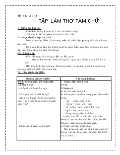 Giáo án Ngữ văn 9 - Tuần 11 - Tiết 54: Tập làm thơ tám chữ