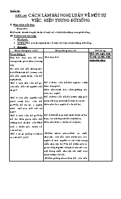 Giáo án Ngữ văn 9 - Tuần 20 - Tiết 100: Cách làm bài nghị luận về một sự việc, hiện tượng đời sống