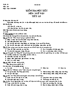 Giáo án Ngữ văn lớp 8 Tiết: 113 Kiểm tra một tiết môn ngữ văn