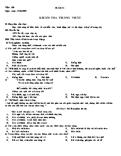 Giáo án Ngữ văn lớp 8 Tiết 130 Kiểm tra tiếng việt