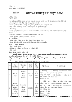 Giáo án Ngữ văn lớp 8 Tuần 10 Tiết 37 Ôn tập truyện kí Việt Nam