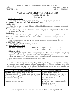 Giáo án Ngữ văn lớp 8 Tuần 7 Đánh nhau với cối xay gió (trích đôn – ki – hô – tê )