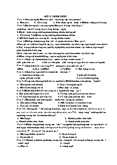 Trắc nghiệm văn lớp 9 - Đề 27 (bến quê)