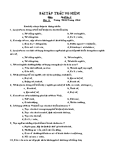 Bài tập trắc nghiệm môn: Ngữ văn trường THCS Trường Chinh