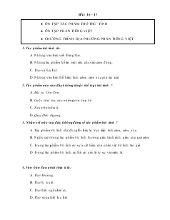 Bài tập trắc nghiệm Ngữ văn 7 - Tuần 16, 17