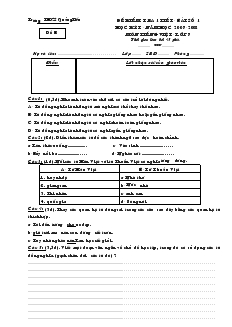 Đề kiểm tra 1 tiết - Bài số 1 học kỳ I - năm học 2007-2008 môn tiếng Việt lớp 7 trường THCS Quảng Tiến