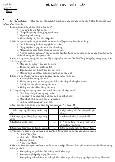 Đề kiểm tra 1 tiết - Văn lớp 7