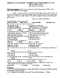 Đề kiểm tra học kì II, năm học 2006 - 2007 môn thi Ngữ văn lớp 7