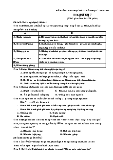 Đề kiểm tra học kì II năm học 2007-2008 môn: Ngữ văn 7
