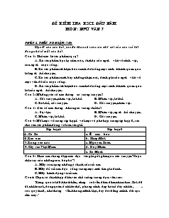 Đề kiểm tra khảo sát chất lượng đầu năm môn: Ngữ văn 7