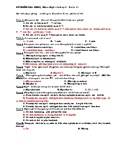 Đề kiểm tra trắc nghiệm kết quả môn Ngữ văn lớp 8 tuần 11