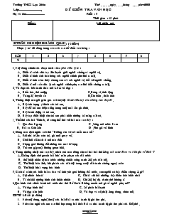 Đề kiểm tra Văn học khối 7 trường THCS Lạc Xuân
