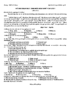 Đề thi chọn học sinh giỏi môn Ngữ văn lớp 7 - Trường THCS Cổ Loa