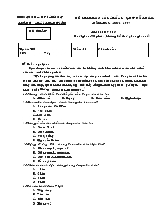 Đề thi khảo sátchất lượng đầu năm năm học 2008 - 2009 môn thi: Văn 7 trường THCS Trung Sơ