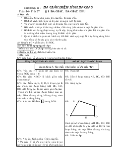 Giáo án Đại số 8 Chương II Đa giác, diện tích đa giác
