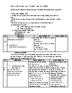 Giáo án Đại số 8 Giáo án Đại số 8 Tuần 6 Tiết 11 Bài 8 Phân tích đa thức thành nt bằng pp nhóm các hạng tử
