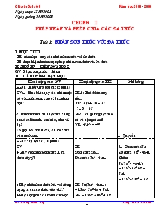 Giáo án Đại số 8 học kỳ I Trường THCS Hải Nam