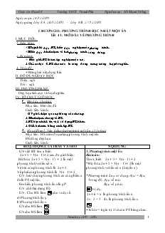 Giáo án Đại số 8 học kỳ II Trường THCS Thanh Phú