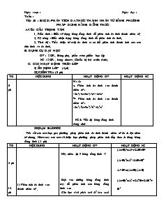 Giáo án Đại số 8 Tiết 10 Bài 8 Phân tích đa thức thành nhân tử bằng phương pháp dùng hằng đẳng thức