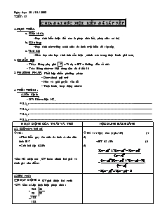 Giáo án Đại số 8 Tiết 17 Chia đa thức một biến đã sắp xếp