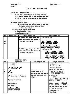 Giáo án Đại số 8 Tiết 27 Luyện tập